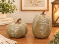 Rustic Textured Pumpkin Décor Set – Set of 2