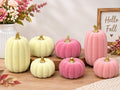 7-Piece Pink & White Velvet Pumpkin Set