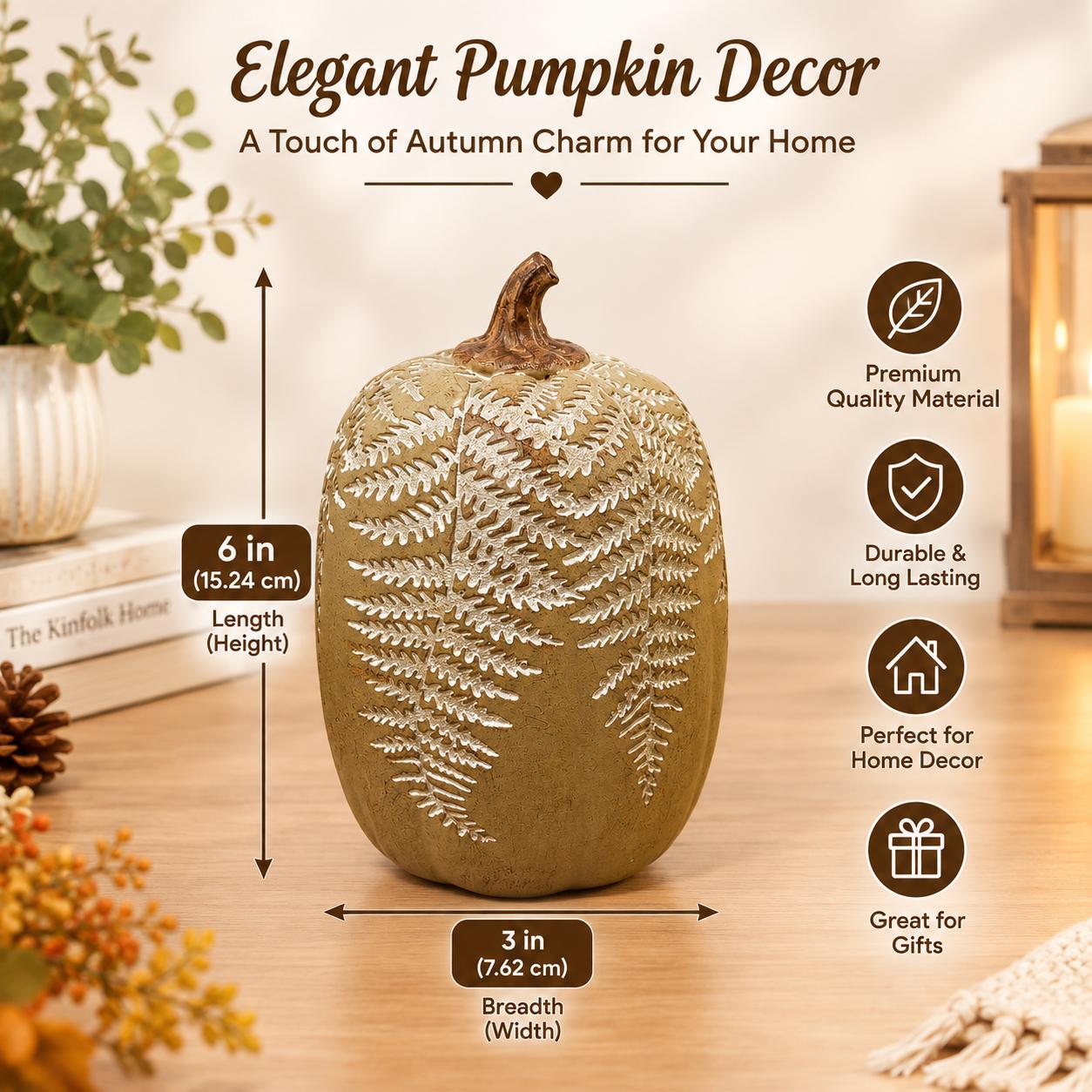 Rustic Textured Pumpkin Décor Set – Set of 2